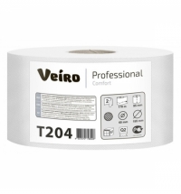фото: Туалетная бумага Veiro Professional Comfort T204 в рулоне, 170м, 2 слоя, белая, 12 рулонов