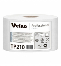 Туалетная бумага Veiro Professional Comfort ТР210 в рулоне с центральной вытяжкой, 215м, 2 слоя, белая, 6 рулонов