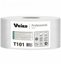 Туалетная бумага Veiro Professional Basic T101 в рулоне, 450м, 1 слой, белая, 6 рулонов