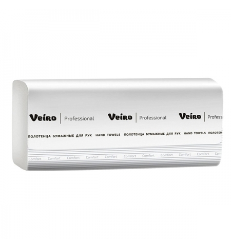 фото: Бумажные полотенца Veiro Professional Comfort KV211, листовые, 180шт, 3 слоя, белые, 20 пачек