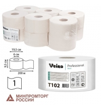 Туалетная бумага Veiro Professional Basic T102, в рулоне, 200м, 1 слой, белая